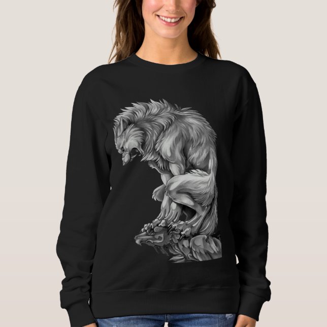 The King of The Werewolf Medieval Wolf Curse Monst Sweatshirt (Front)