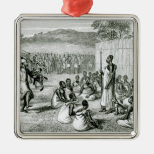 The King of Uganda Reviewing Colonel Metal Tree Decoration