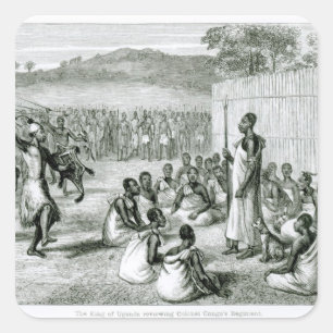 The King of Uganda Reviewing Colonel Square Sticker