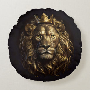 The King! The Not-So-Cowardly Lion of Oz Round Cushion