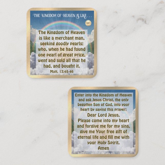 The Kingdom of Heaven Card (Front/Back)