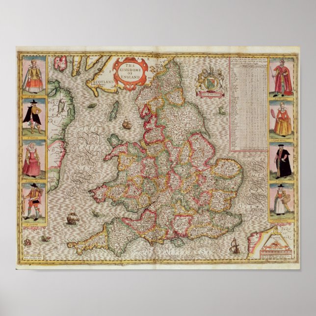 The Kingdome of England, engraved by Jodocus Poster (Front)