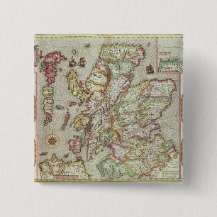 The Kingdome of Scotland, engraved by Jodocus 15 Cm Square Badge