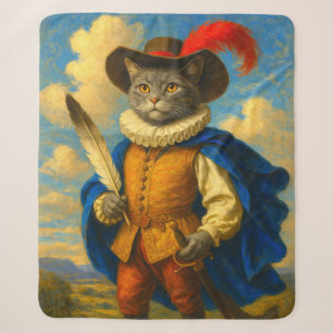 The King's First Blade A Musketeer Cat Honour Sherpa Blanket