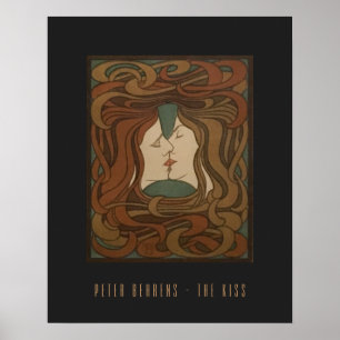 The Kiss 1898, woman - Art Nouveau - Illustration Poster