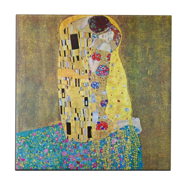 The Kiss 2 by Gustav Klimt Tile (Front)