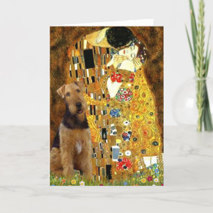 The Kiss - Airedale Terrier (#1) Holiday Card