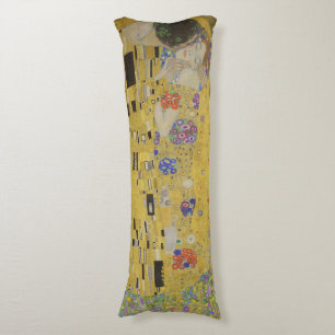 The Kiss, Art Nouveau Oil Painting, Gustav Klimt Body Cushion