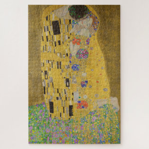 The Kiss, Art Nouveau Oil Painting, Gustav Klimt Jigsaw Puzzle