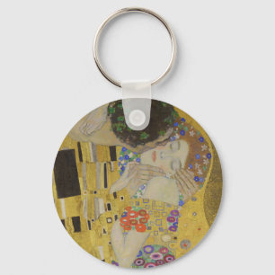 The Kiss, Art Nouveau Oil Painting, Gustav Klimt Key Ring