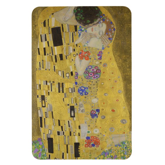 The Kiss, Art Nouveau Oil Painting, Gustav Klimt Magnet (Vertical)
