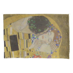 The Kiss, Art Nouveau Oil Painting, Gustav Klimt Pillowcase