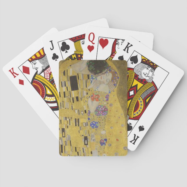 The Kiss, Art Nouveau Oil Painting, Gustav Klimt Playing Cards (Back)