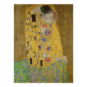The Kiss, Art Nouveau Oil Painting, Gustav Klimt Poster