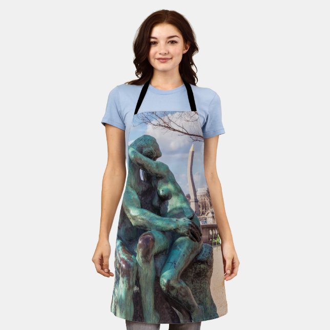 The Kiss by Auguste Rodin at the Tuileries, Paris Apron (Worn)