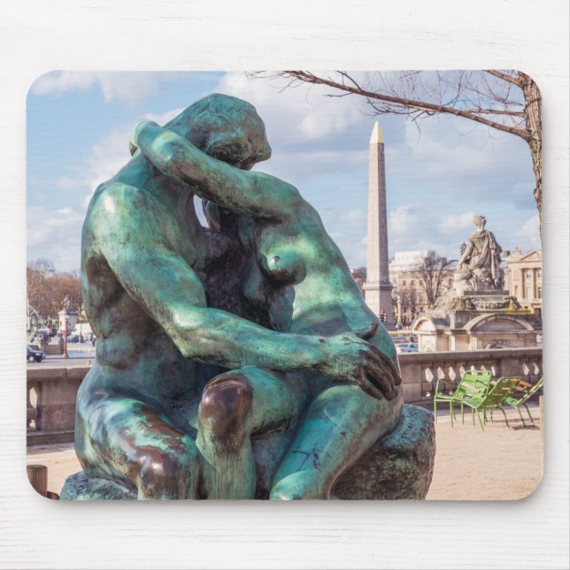The Kiss by Auguste Rodin at the Tuileries, Paris Mouse Pad (Front)