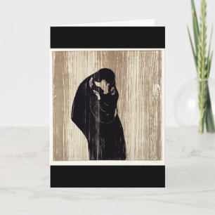 The kiss by Edvard Munch lithography, Card