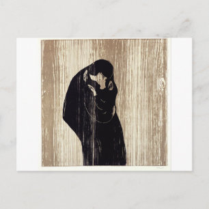 The kiss by Edvard Munch lithography, Postcard