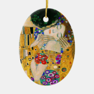 The Kiss by Gustav Klimt Ceramic Ornament