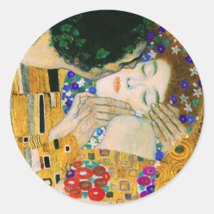 The Kiss by Gustav Klimt Classic Round Sticker