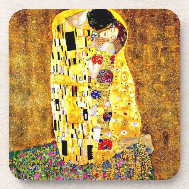 The Kiss by Gustav Klimt Coaster (Front)