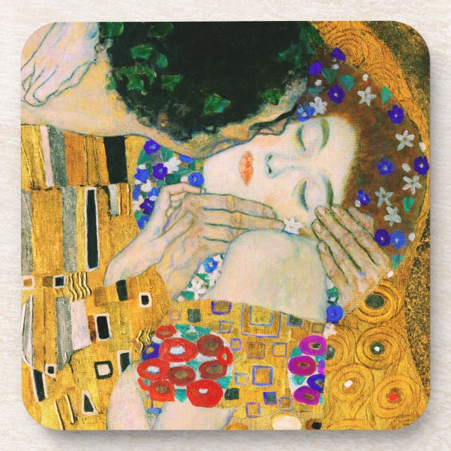 The Kiss by Gustav Klimt Coaster (Front)