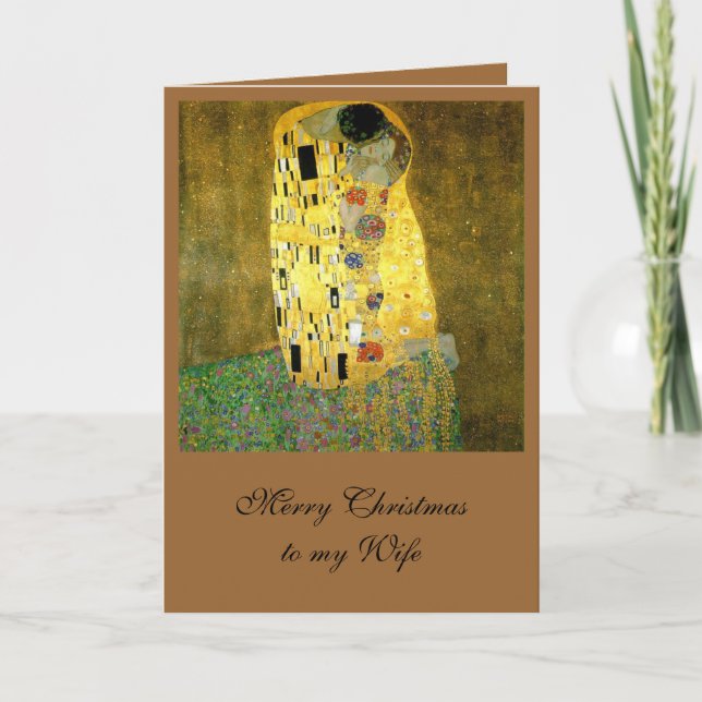 The Kiss by Gustav Klimt Holiday Card (Front)