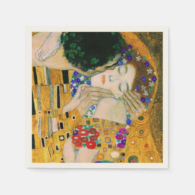 The Kiss by Gustav Klimt Napkin (Front)