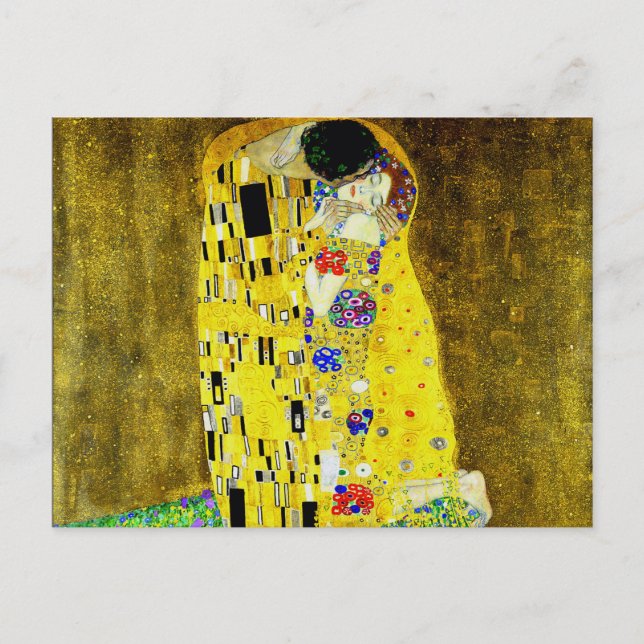 The Kiss by Gustav Klimt,symbolist painter,art Postcard (Front)