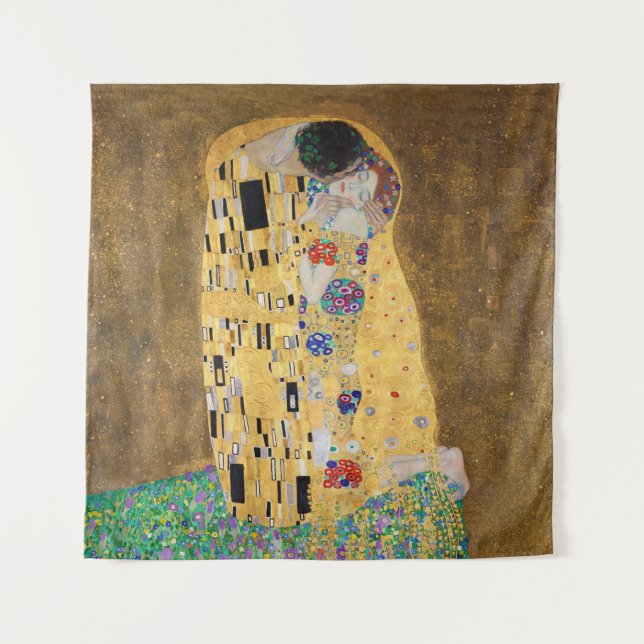 The Kiss by Gustav Klimt Tapestry (Front)