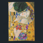 The Kiss by Gustav Klimt Tea Towel<br><div class="desc">The Kiss by Gustav Klimt Gustav Klimt painted the Kiss in 1907. It depicts a couple surrounded by a gold blanket and ornaments sharing a moment of shear passion - the perfect kiss. Gustav Klimt (1862-1918) is one of the most innovative and controversial artists of the early twentieth century. Influenced...</div>