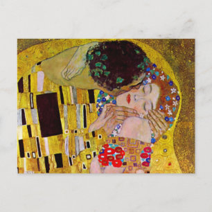 The Kiss by Gustav Klimt, Vintage Art Nouveau Postcard