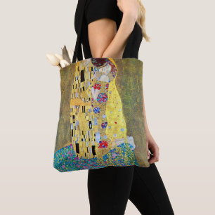 The Kiss by Gustav Klimt, Vintage Art Nouveau Tote Bag