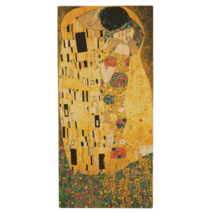 The Kiss by Gustav Klimt Wood USB Flash Drive