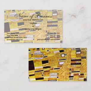 The Kiss by Klimt, Art Nouveau Gold Pattern Design Business Card