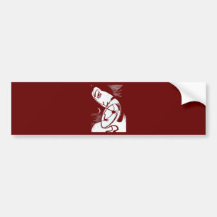 The Kiss By Moonlight and Ocean Bumper Sticker