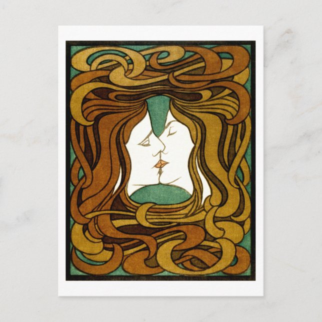 The Kiss by Peter Behrens Postcard (Front)