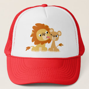 The Kiss: Cute Cartoon Lion Couple Hat