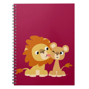 The Kiss: Cute Cartoon Lion Couple Notebook