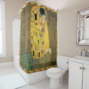 The Kiss (Der Kuss) by Gustav Klimt, Vintage Art Shower Curtain