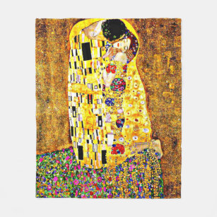 The Kiss, famous painting Fleece Blanket