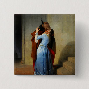 The Kiss Francesco Hayez 15 Cm Square Badge