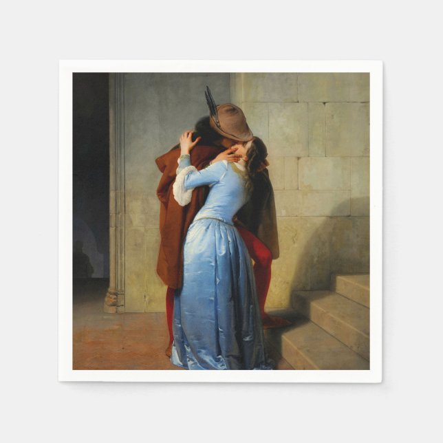 The Kiss Francesco Hayez Napkin (Front)