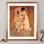 The Kiss Gustav Klimt Fine Art Poster<br><div class="desc">A fine art poster with the oil painting by Gustav Klimt (1862-1918),  The Kiss (c. 1907). Gustav was born in Austria. A man and woman in an embrace. The original painting has layers of gold leaf.</div>