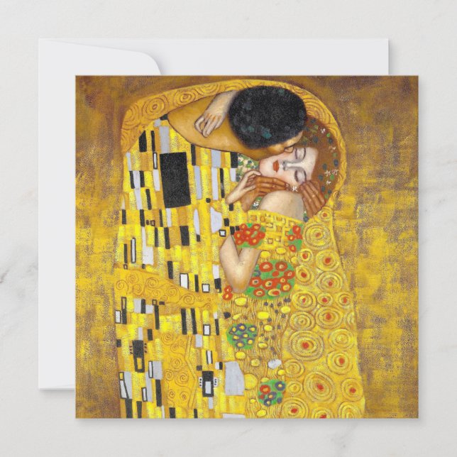  the Kiss - Gustav Klimt  - Flat  Greeting Card (Front)