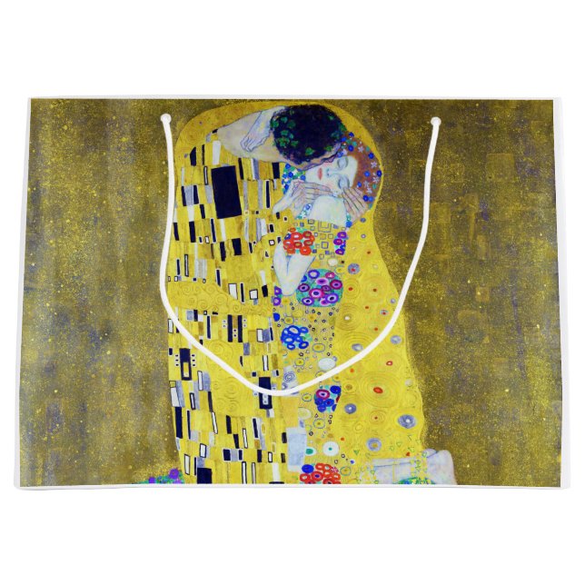 The Kiss, Gustav Klimt Large Gift Bag (Front)