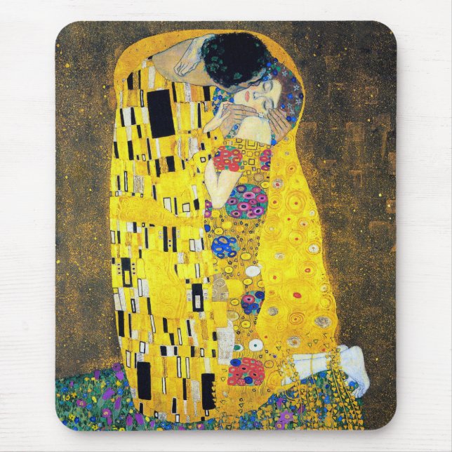 The Kiss, Gustav Klimt Mouse Pad (Front)