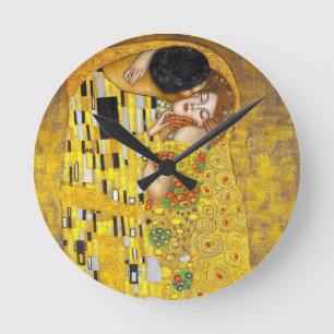  the Kiss - Gustav Klimt    Round Clock