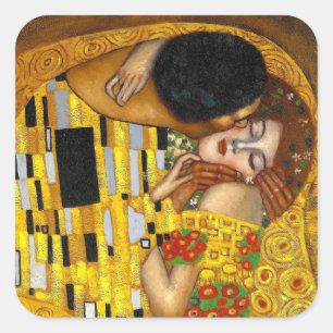 The Kiss Gustav Klimt Square Sticker