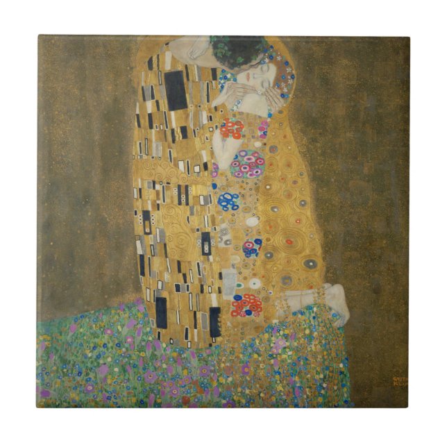 The Kiss - Gustav Klimt Tile (Front)